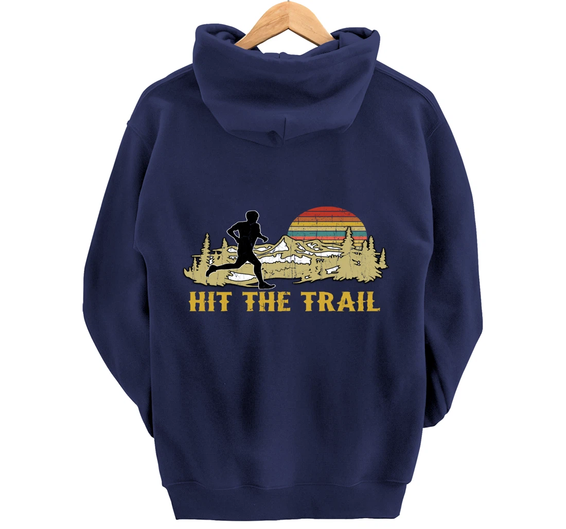 RUNNING 365 Hit the Trail Runner Tee Retro Vintage Running Pullover Hoodie