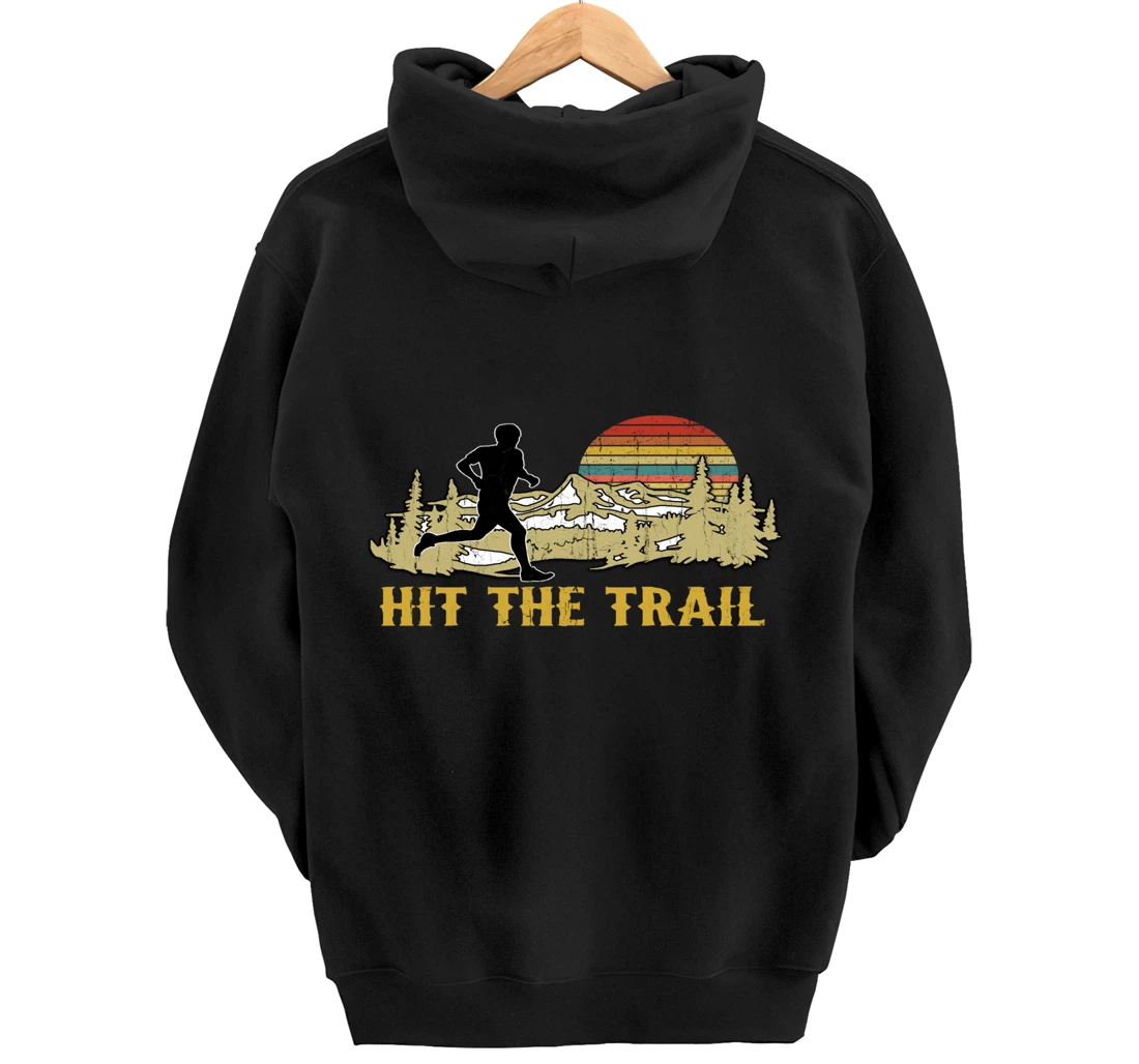 RUNNING 365 Hit the Trail Runner Tee Retro Vintage Running Pullover Hoodie