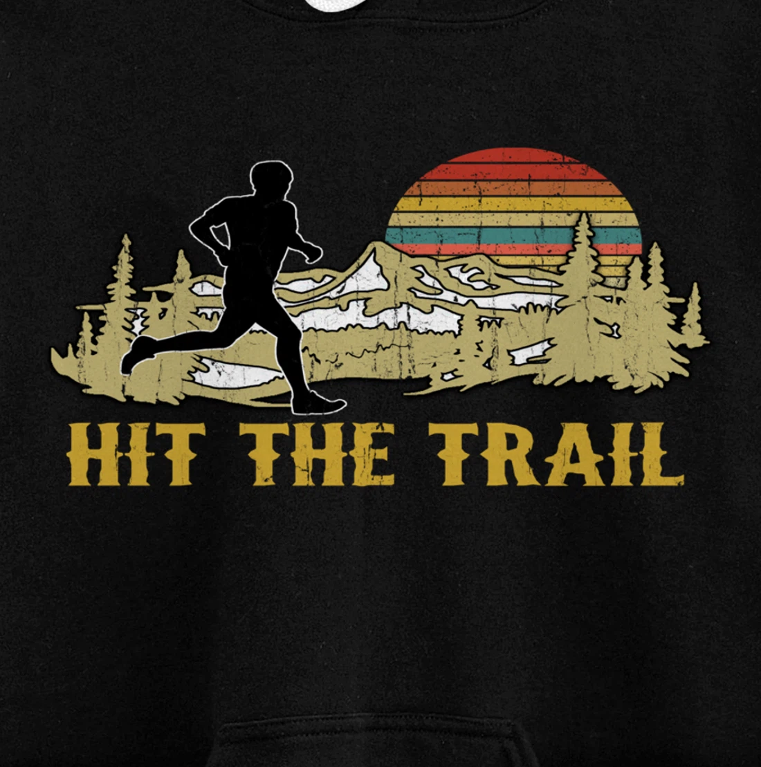 RUNNING 365 Hit the Trail Runner Tee Retro Vintage Running Pullover Hoodie