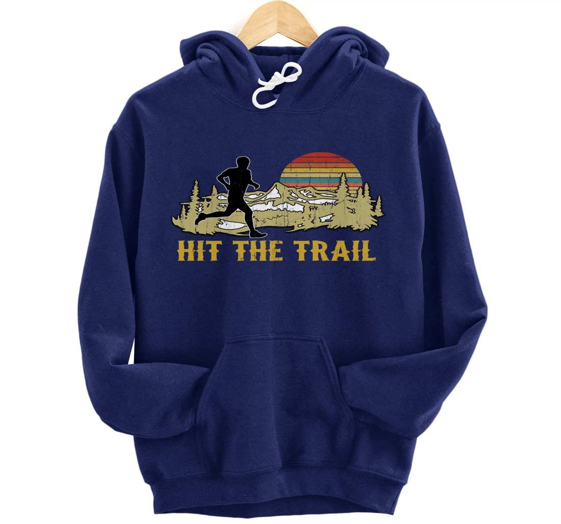 RUNNING 365 Hit the Trail Runner Tee Retro Vintage Running Pullover Hoodie