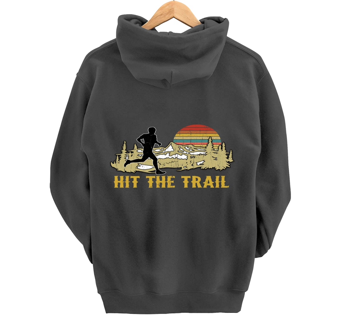 RUNNING 365 Hit the Trail Runner Tee Retro Vintage Running Pullover Hoodie