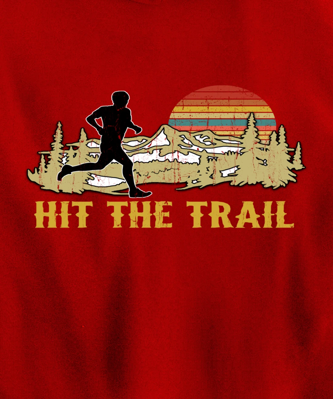 RUNNING 365 Hit the Trail Runner Tee Retro Vintage Running Pullover Hoodie
