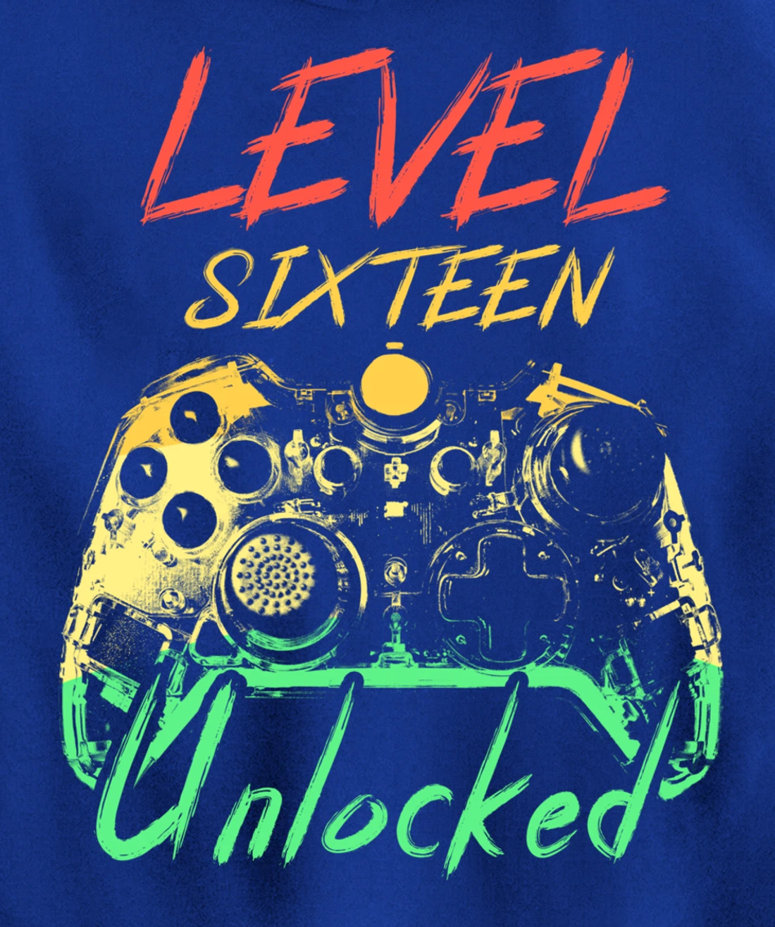 Retro Level 16 Unlocked Awesome Since 2003 16th Bday Gamer Pullover Hoodie
