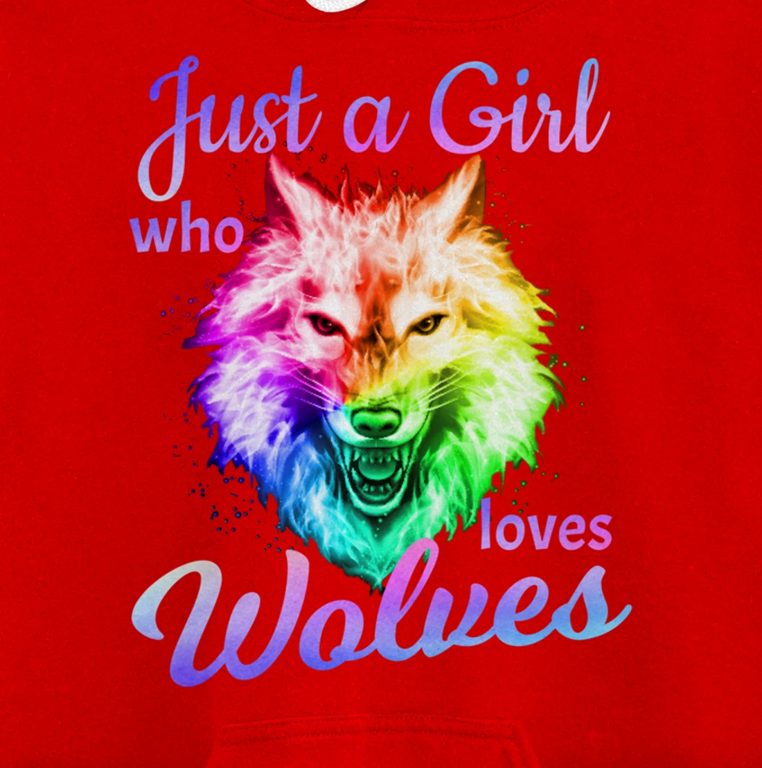 Just a Girl Who Loves wolves - Moon Wolf Shirt Girls Women Pullover Hoodie
