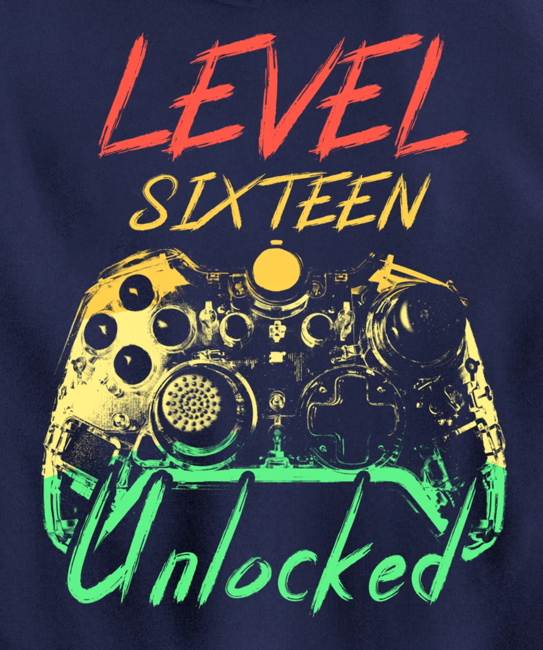 Retro Level 16 Unlocked Awesome Since 2003 16th Bday Gamer Pullover Hoodie