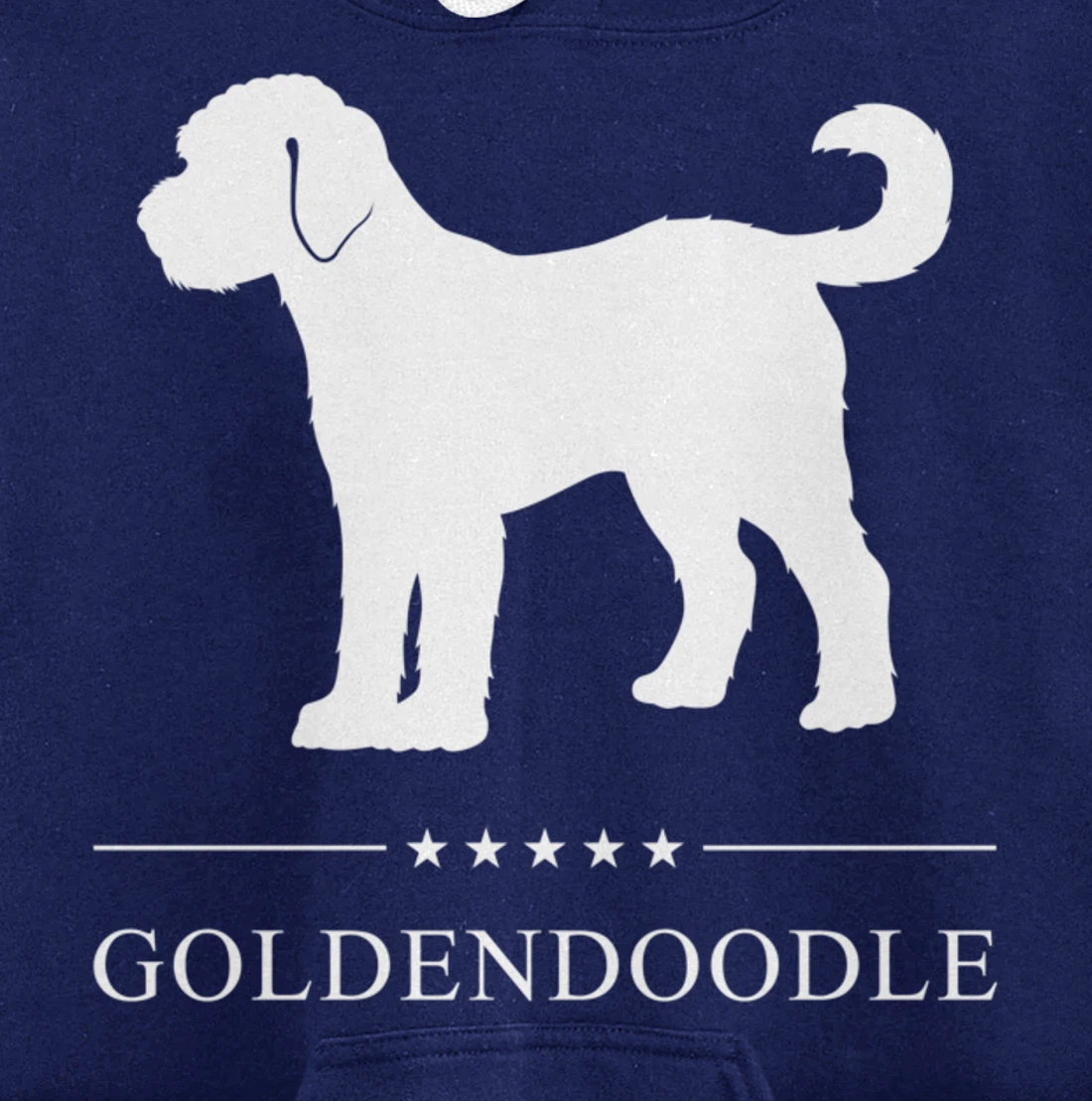 Goldendoodle Dog White Silhouette Pullover Hoodie