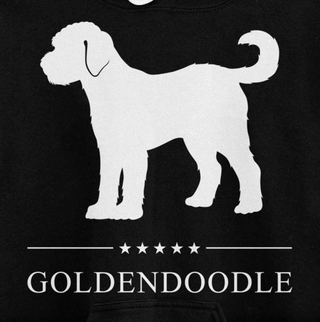 Goldendoodle Dog White Silhouette Pullover Hoodie