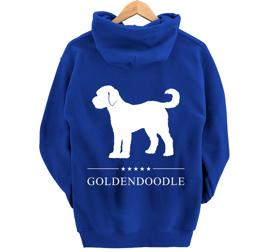 Goldendoodle Dog White Silhouette Pullover Hoodie
