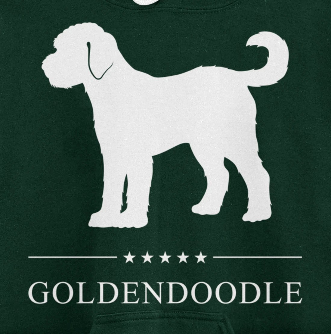 Goldendoodle Dog White Silhouette Pullover Hoodie