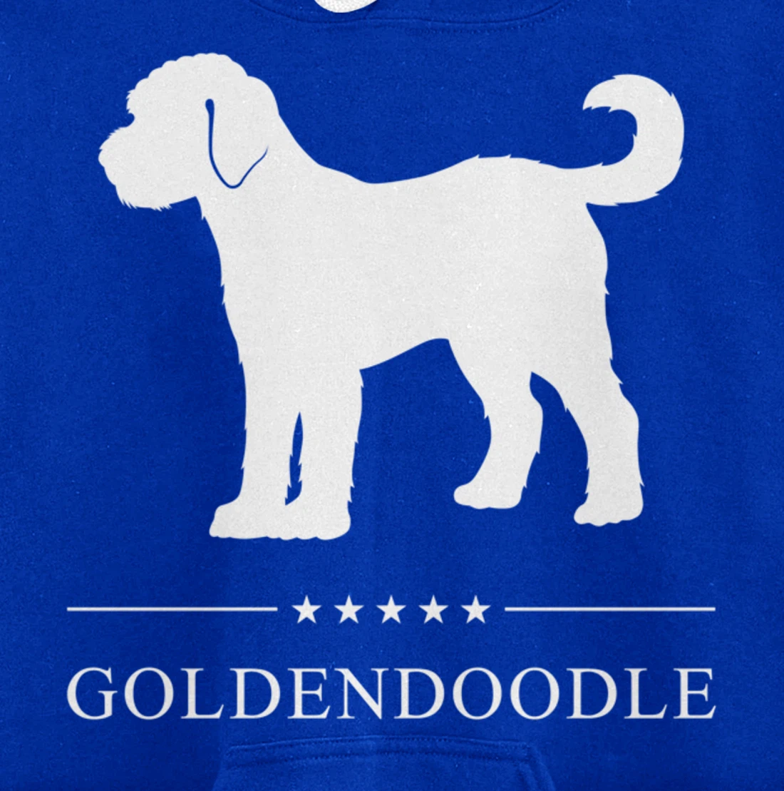 Goldendoodle Dog White Silhouette Pullover Hoodie