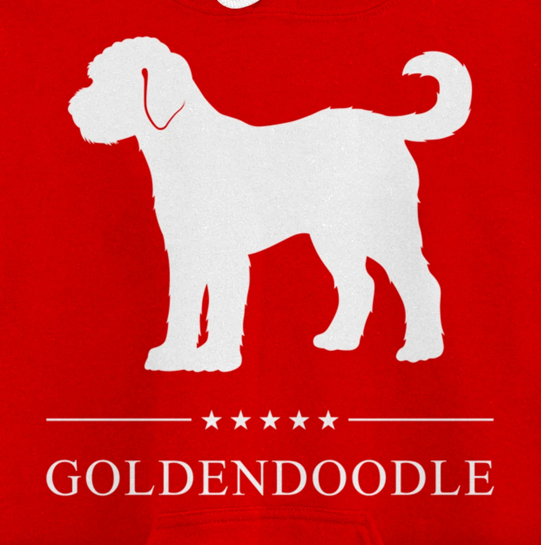 Goldendoodle Dog White Silhouette Pullover Hoodie