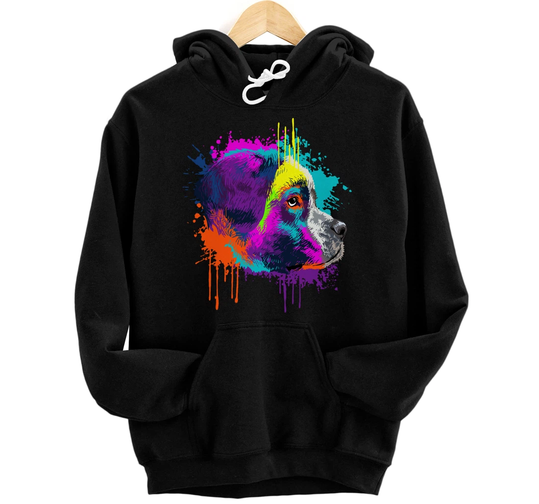 Splash Art St. Bernard Dog Owner Gift Idea Dog Pullover Hoodie