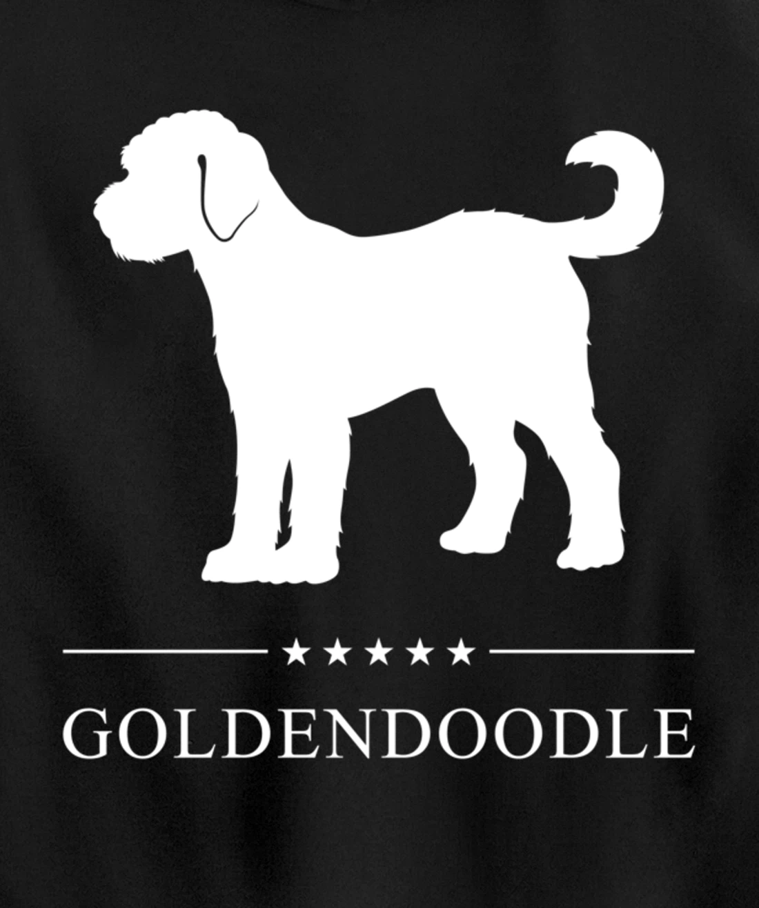 Goldendoodle Dog White Silhouette Pullover Hoodie