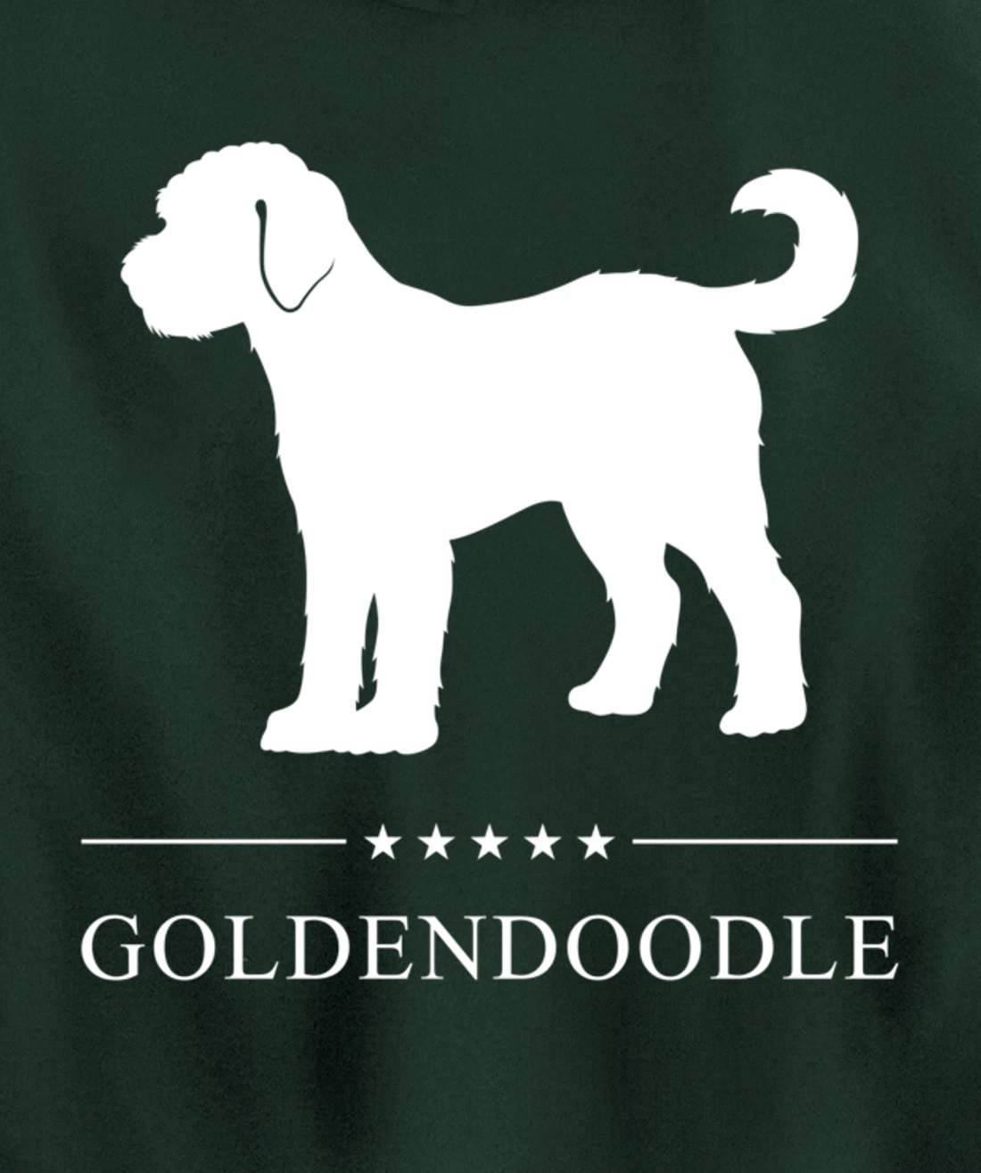 Goldendoodle Dog White Silhouette Pullover Hoodie