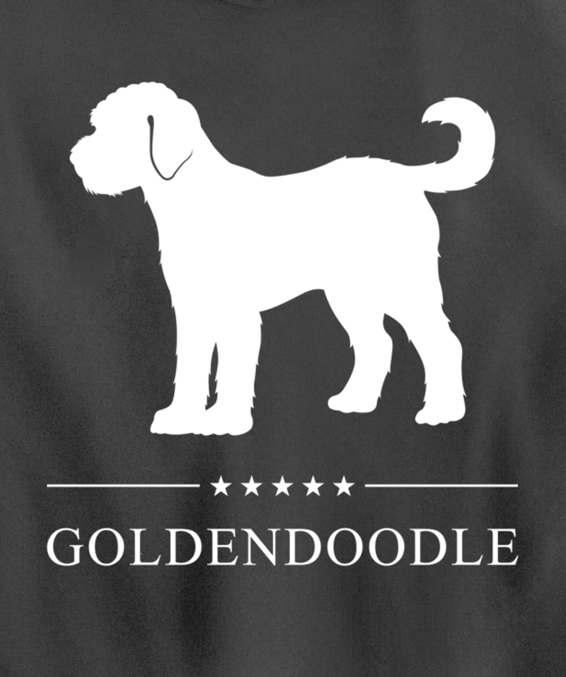 Goldendoodle Dog White Silhouette Pullover Hoodie