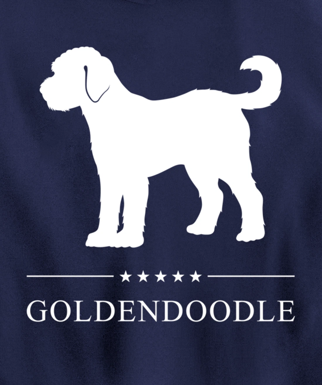 Goldendoodle Dog White Silhouette Pullover Hoodie