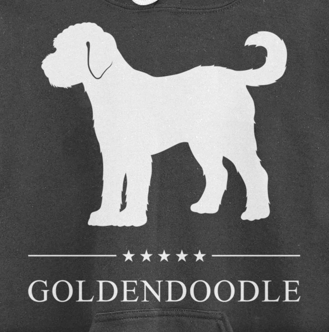 Goldendoodle Dog White Silhouette Pullover Hoodie