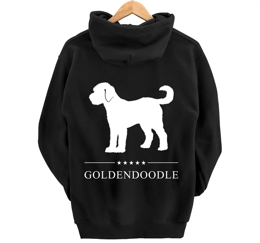 Goldendoodle Dog White Silhouette Pullover Hoodie