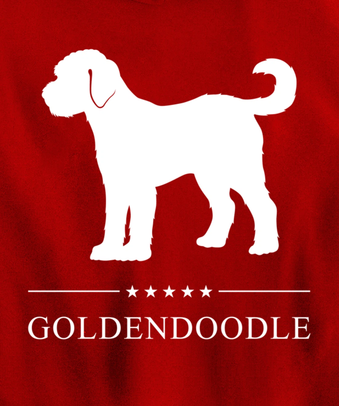 Goldendoodle Dog White Silhouette Pullover Hoodie
