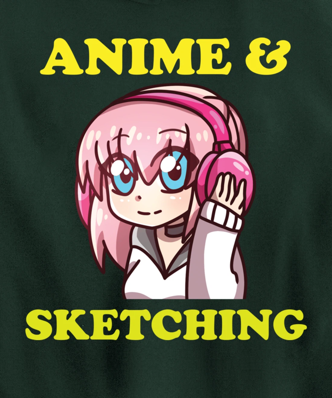 Anime Gift Funny Anime Cute Kawaii Anime and Sketching Pullover Hoodie