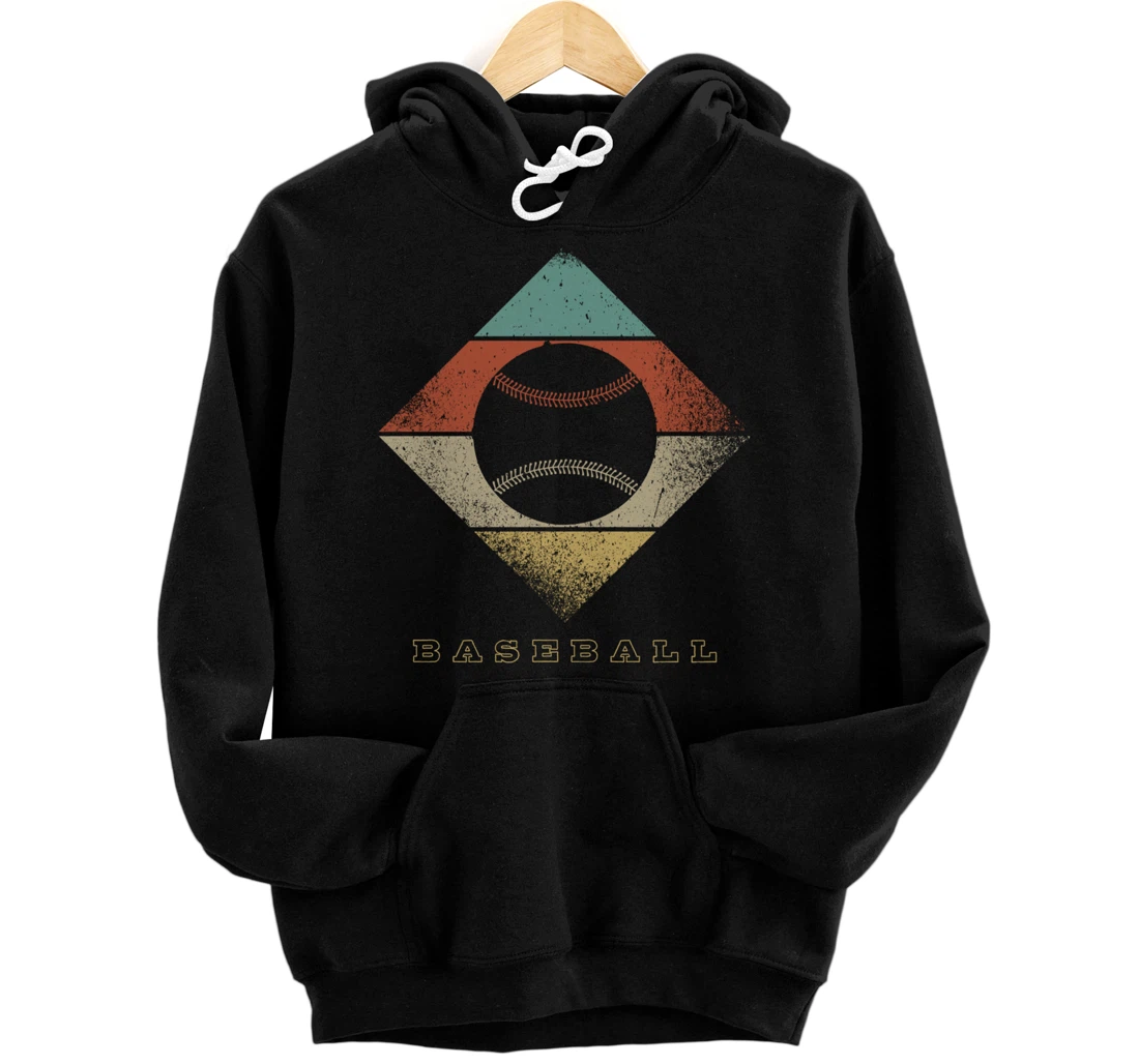 Retro Baseball 1960's 1970's Style Baseball Pullover Hoodie