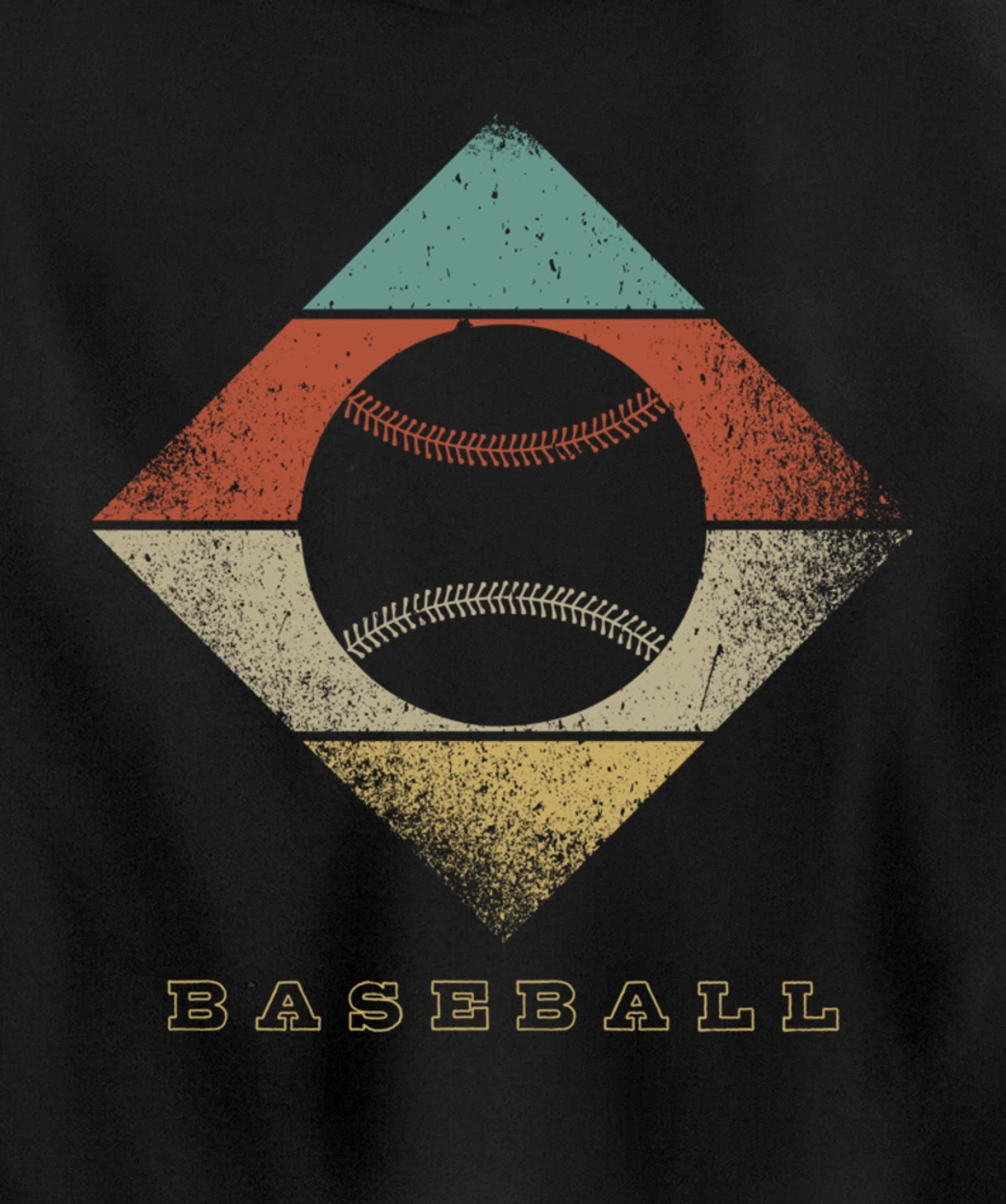 Retro Baseball 1960's 1970's Style Baseball Pullover Hoodie