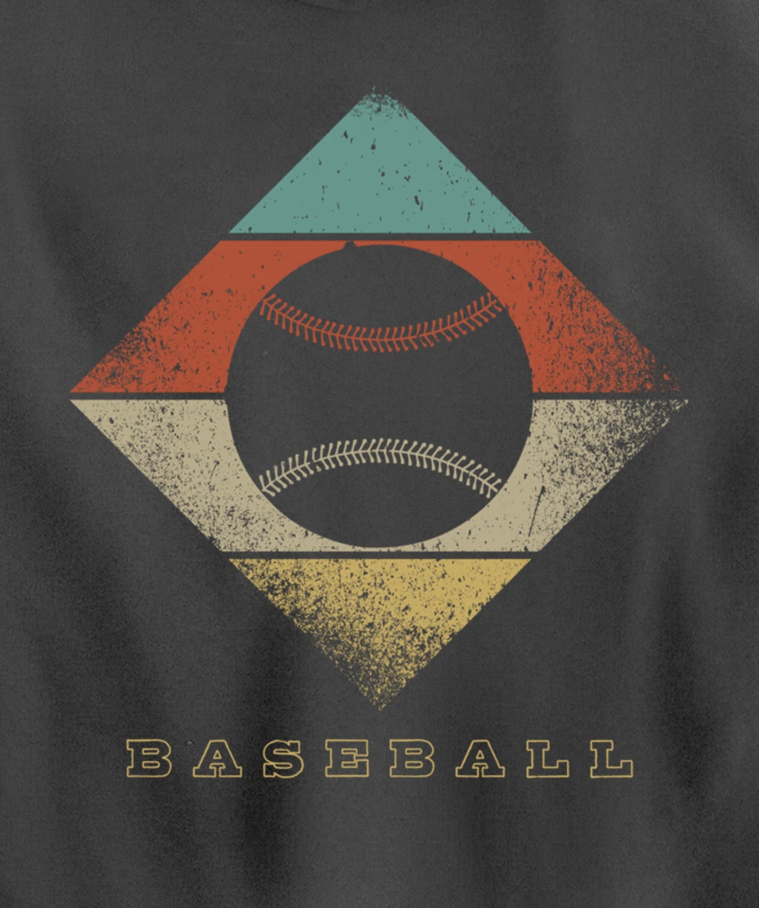 Retro Baseball 1960's 1970's Style Baseball Pullover Hoodie