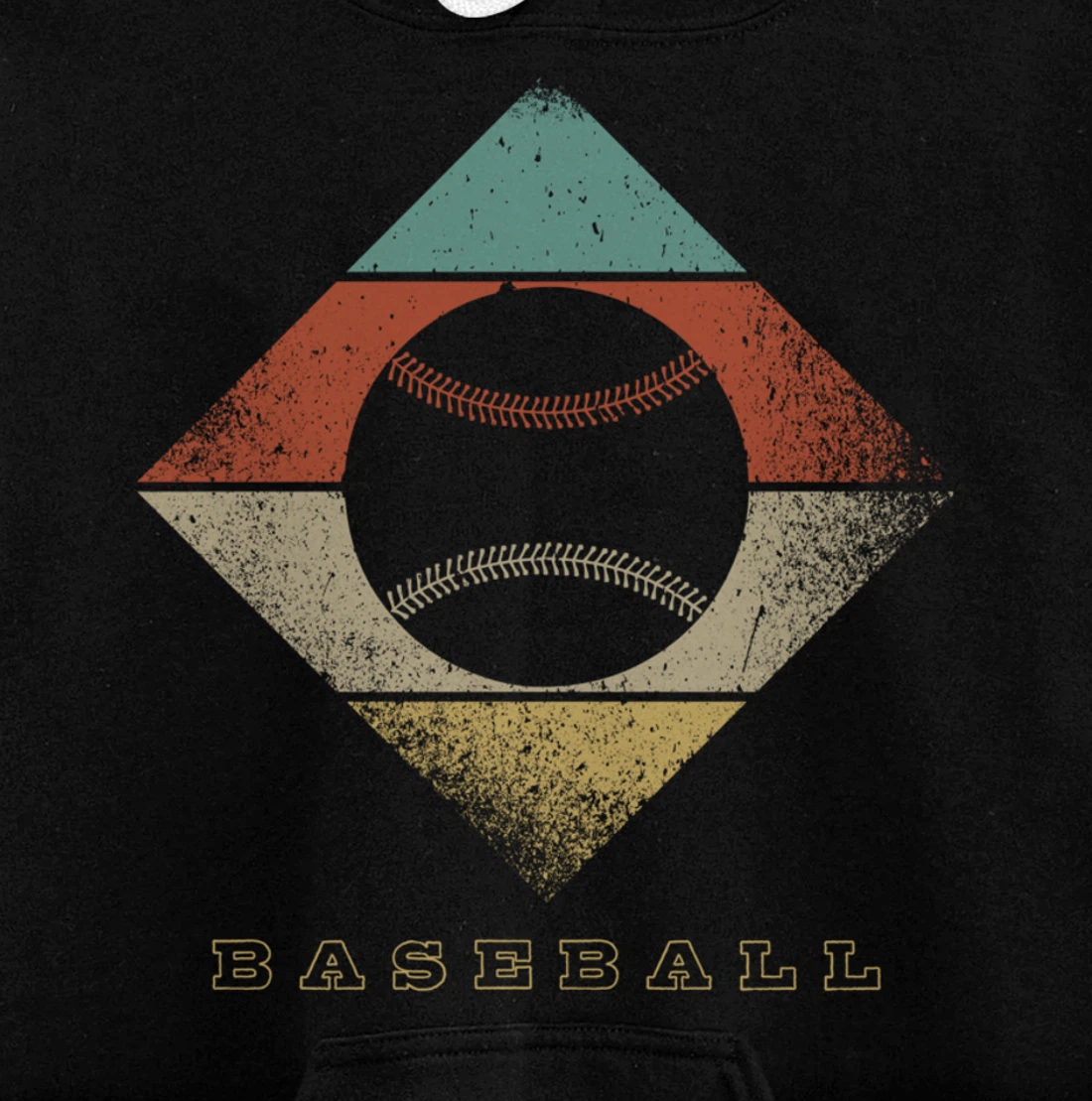 Retro Baseball 1960's 1970's Style Baseball Pullover Hoodie