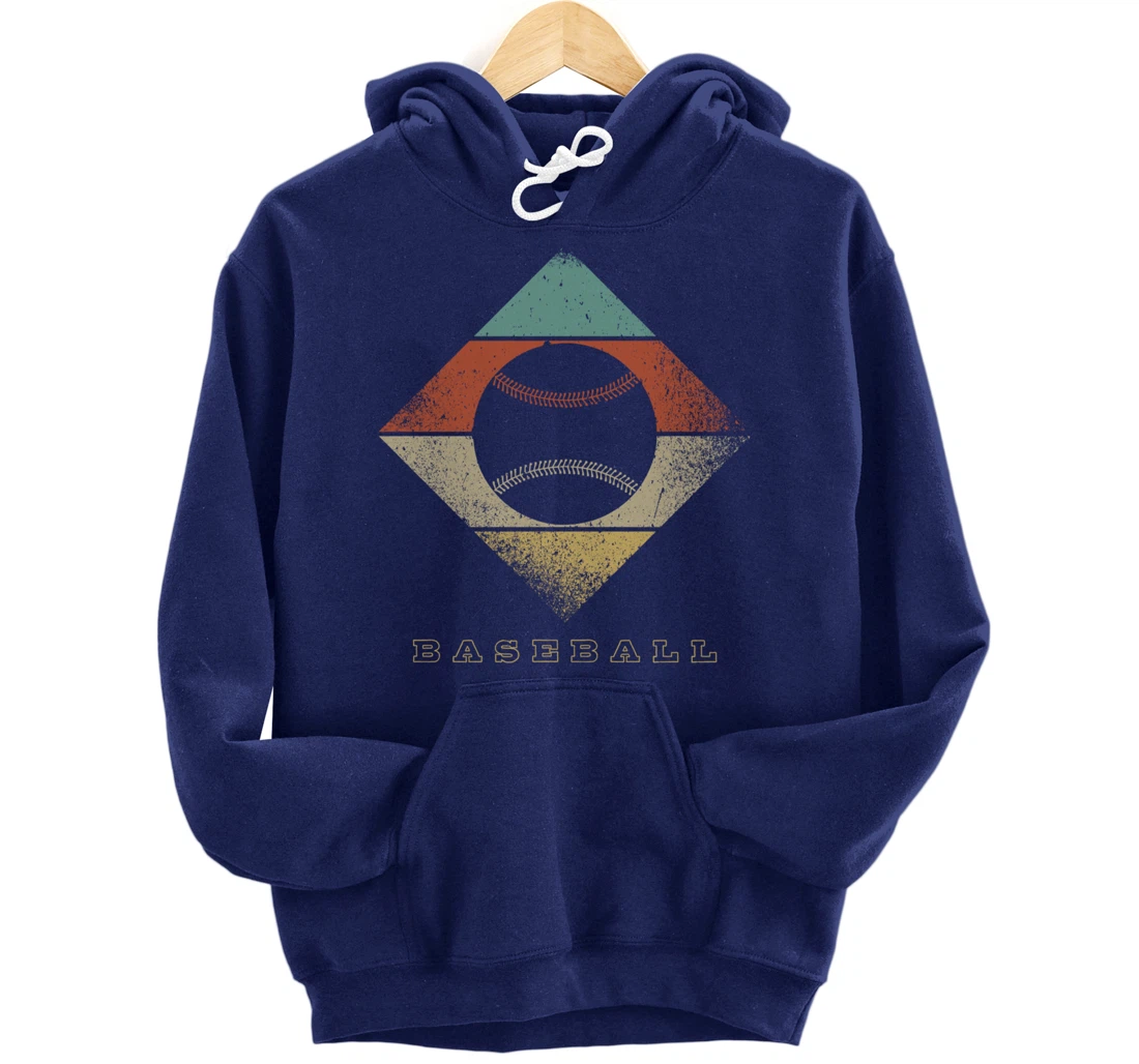 Retro Baseball 1960's 1970's Style Baseball Pullover Hoodie