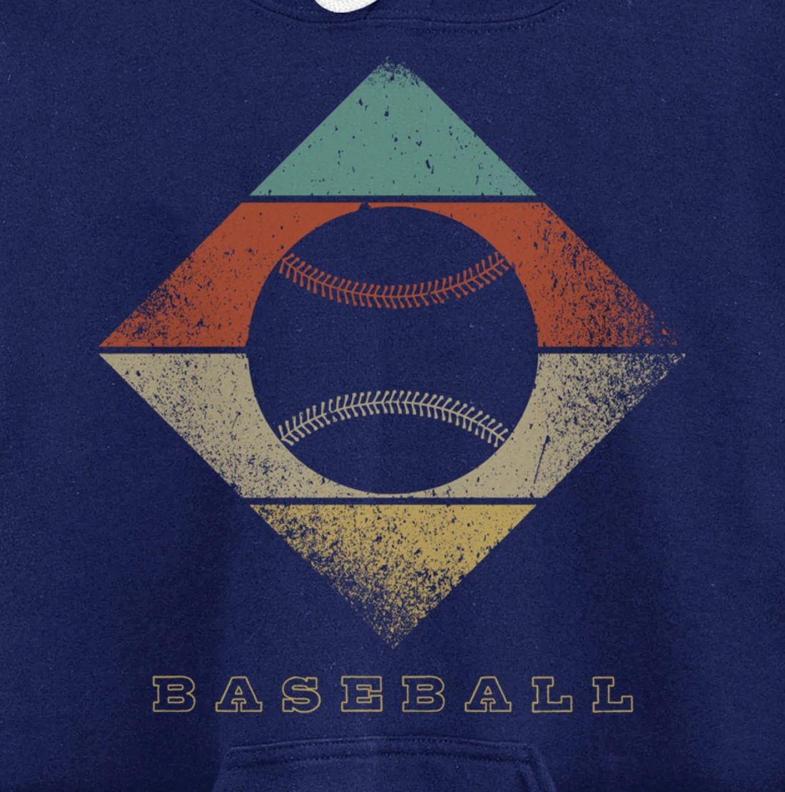 Retro Baseball 1960's 1970's Style Baseball Pullover Hoodie