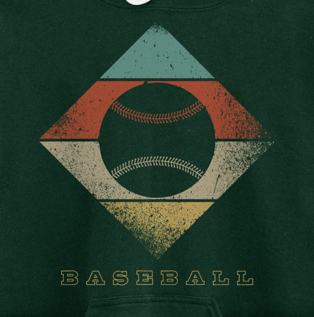 Retro Baseball 1960's 1970's Style Baseball Pullover Hoodie