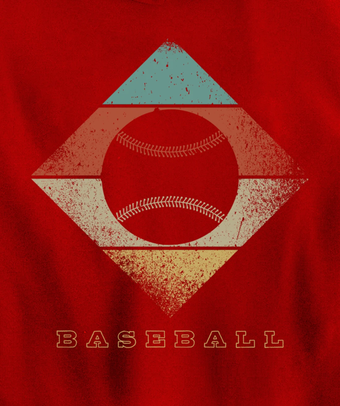 Retro Baseball 1960's 1970's Style Baseball Pullover Hoodie