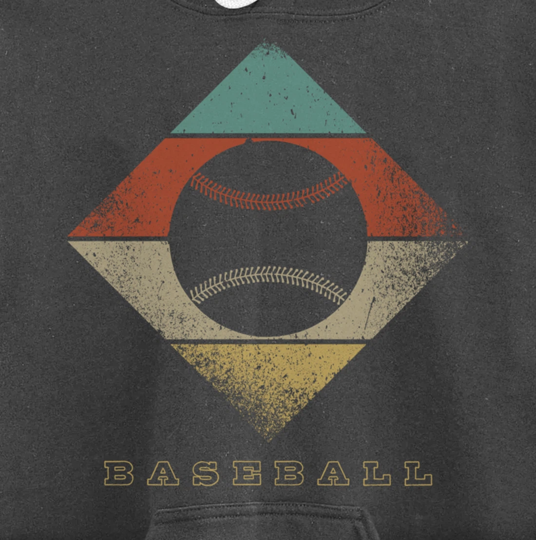 Retro Baseball 1960's 1970's Style Baseball Pullover Hoodie