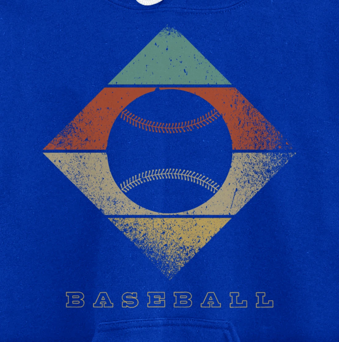 Retro Baseball 1960's 1970's Style Baseball Pullover Hoodie