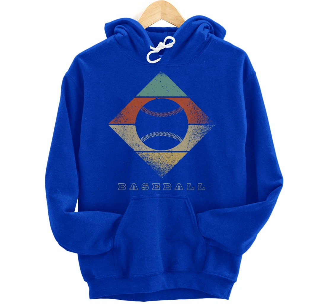Retro Baseball 1960's 1970's Style Baseball Pullover Hoodie