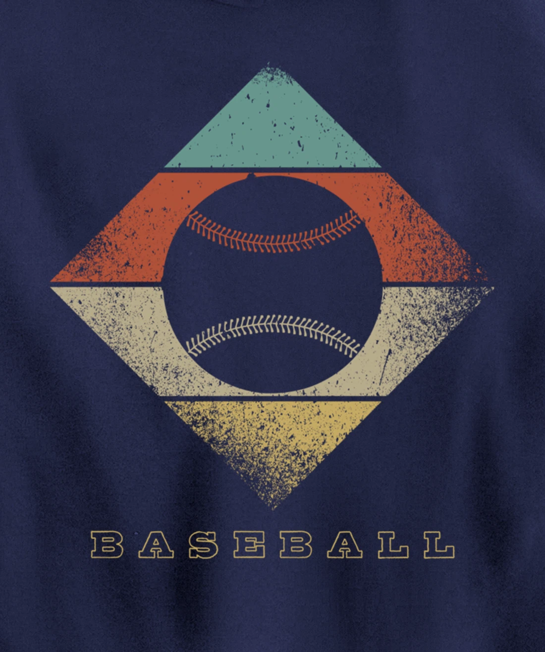 Retro Baseball 1960's 1970's Style Baseball Pullover Hoodie