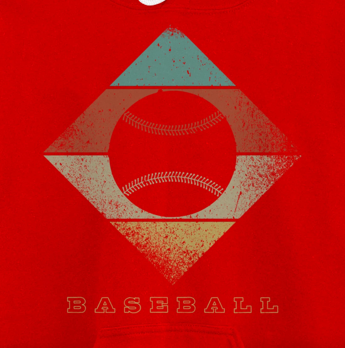 Retro Baseball 1960's 1970's Style Baseball Pullover Hoodie