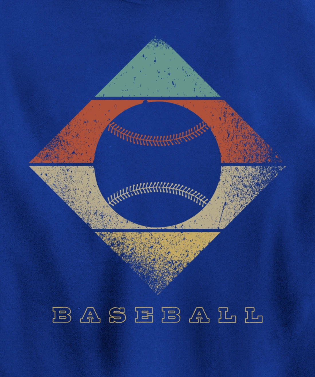 Retro Baseball 1960's 1970's Style Baseball Pullover Hoodie