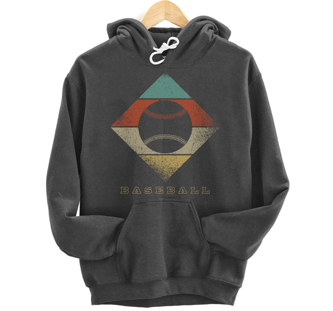 Retro Baseball 1960's 1970's Style Baseball Pullover Hoodie
