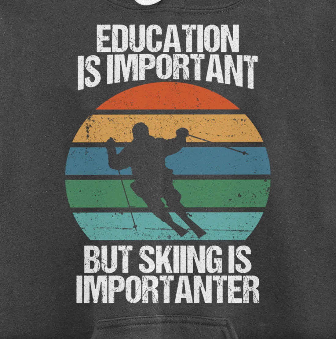 Education Is Important But Skiing Is Importanter Funny Gift Pullover Hoodie