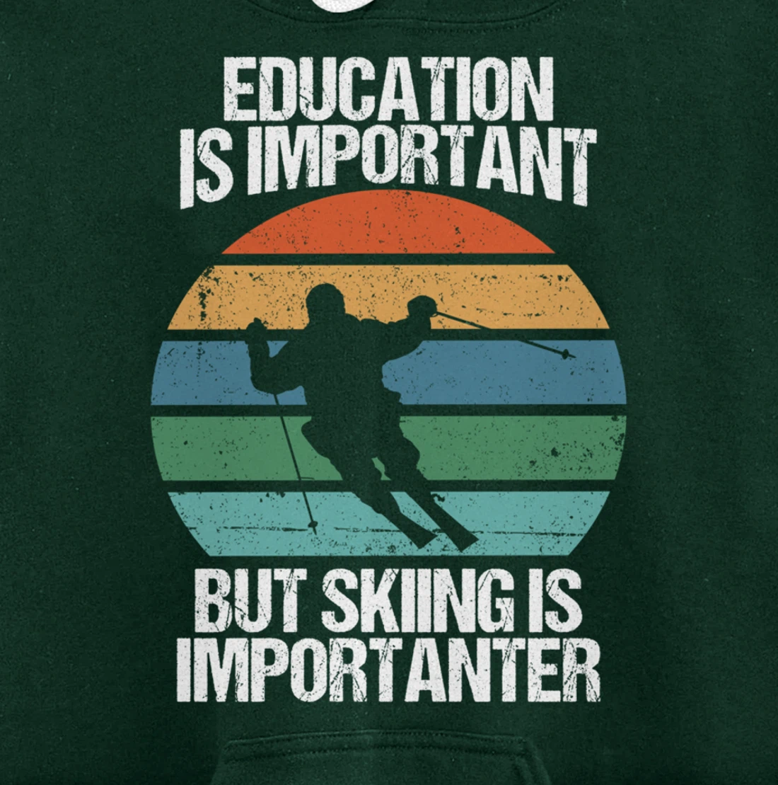 Education Is Important But Skiing Is Importanter Funny Gift Pullover Hoodie