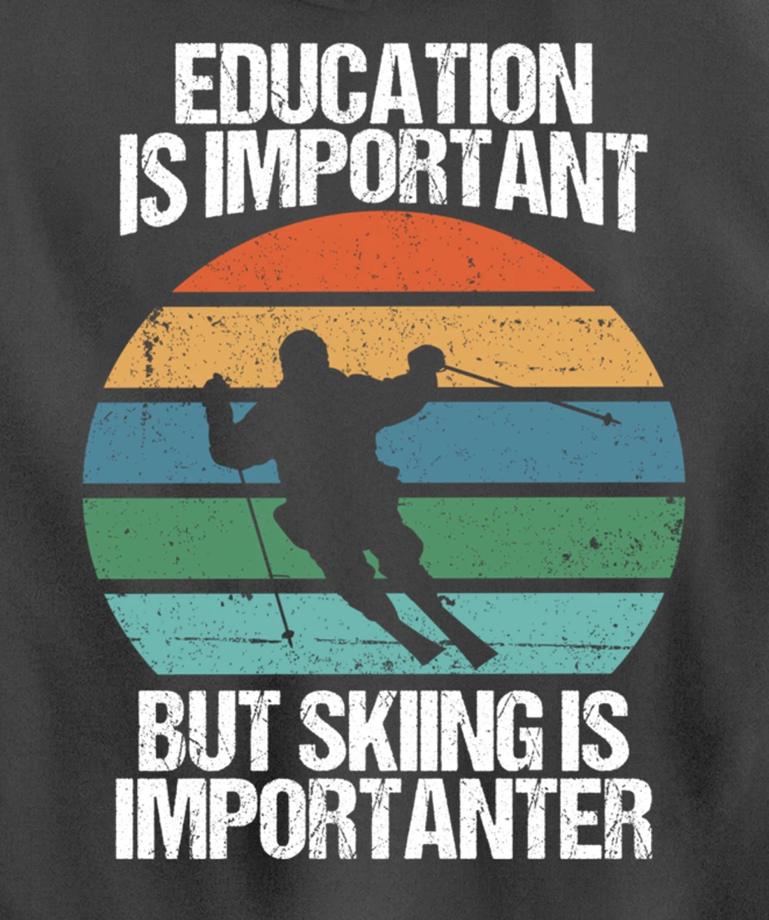 Education Is Important But Skiing Is Importanter Funny Gift Pullover Hoodie