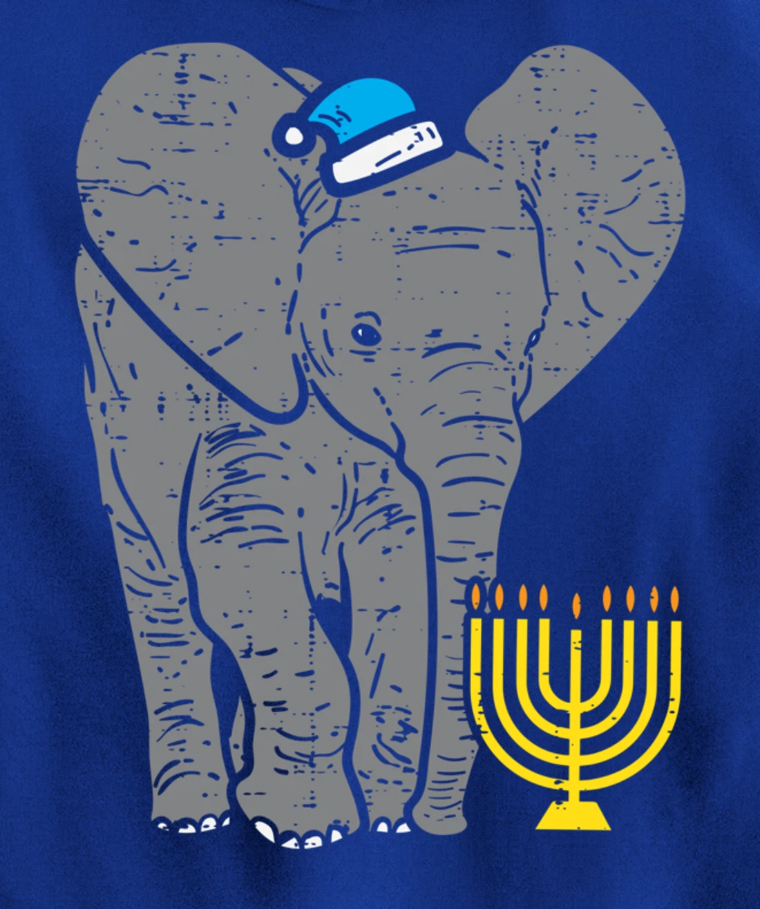 Jewish Elephant Menorah Hanukkah Chanukah Animal Lover Gift Pullover Hoodie
