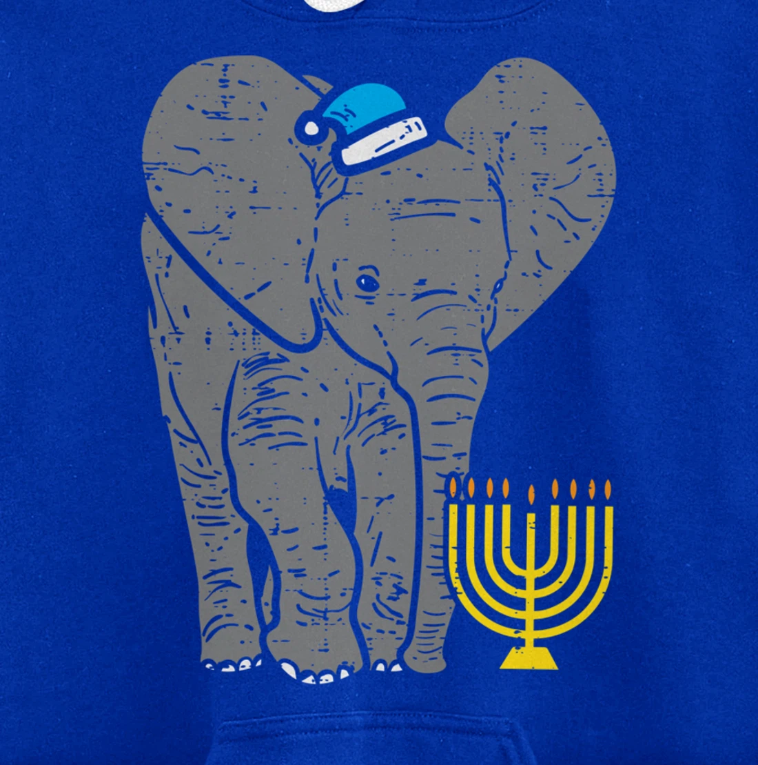 Jewish Elephant Menorah Hanukkah Chanukah Animal Lover Gift Pullover Hoodie