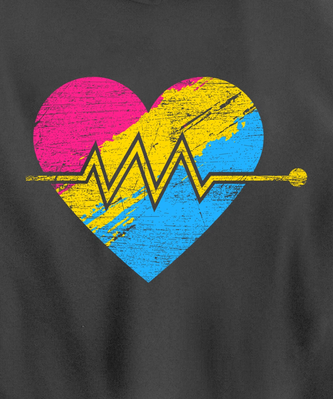 Heartbeat Pansexuality Pride Flag LGBTQ Pansexual Pullover Hoodie