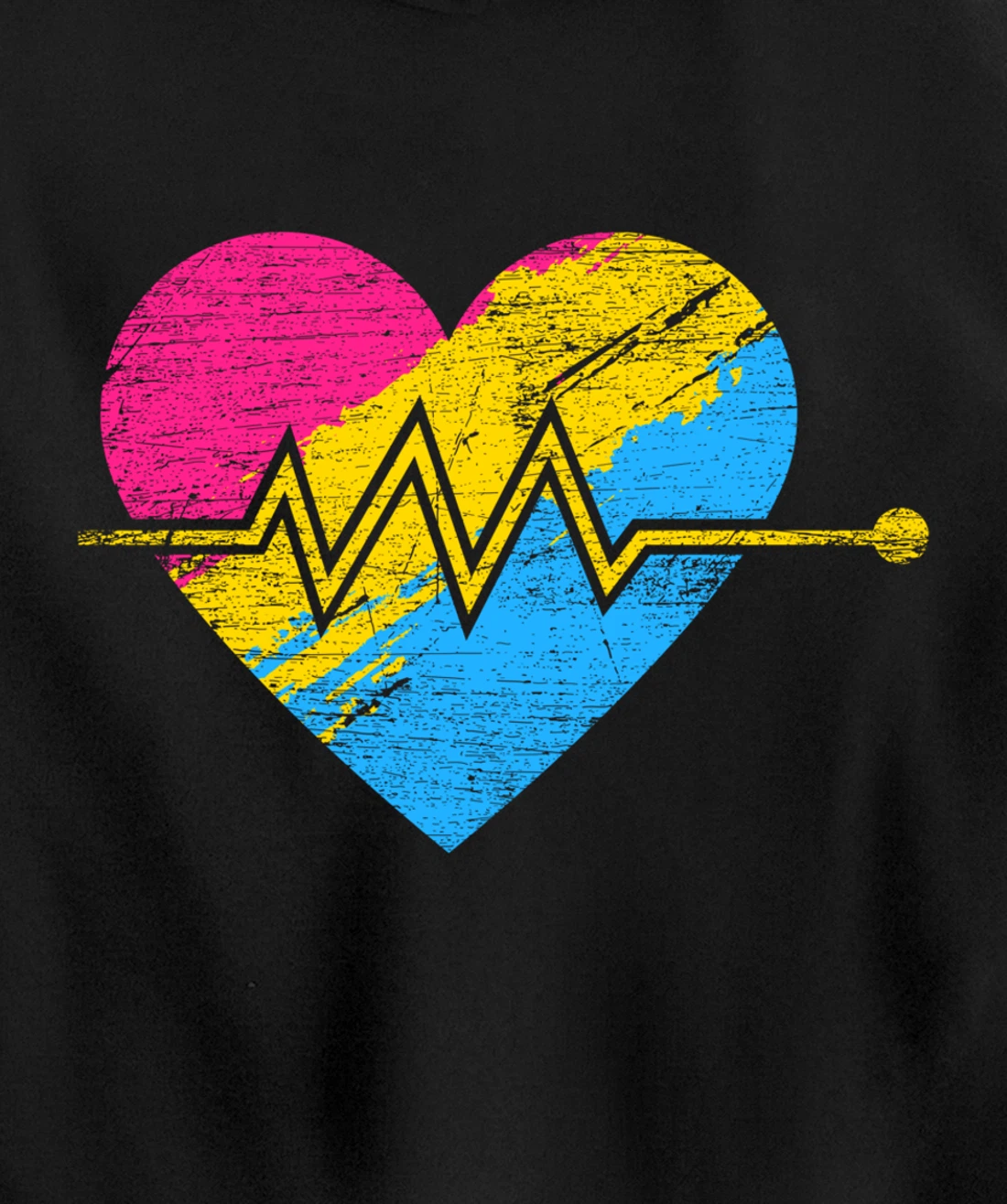 Heartbeat Pansexuality Pride Flag LGBTQ Pansexual Pullover Hoodie