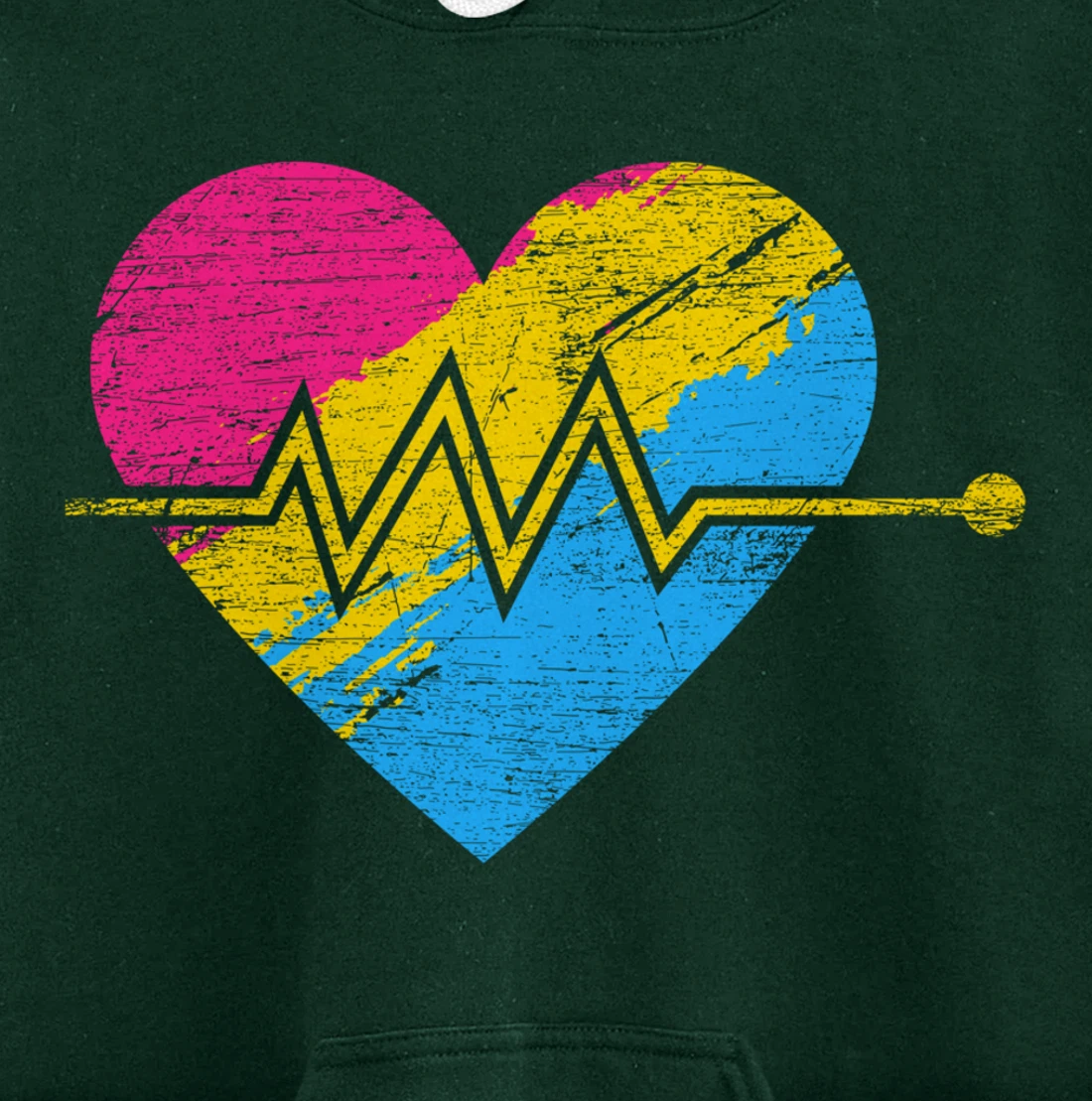 Heartbeat Pansexuality Pride Flag LGBTQ Pansexual Pullover Hoodie