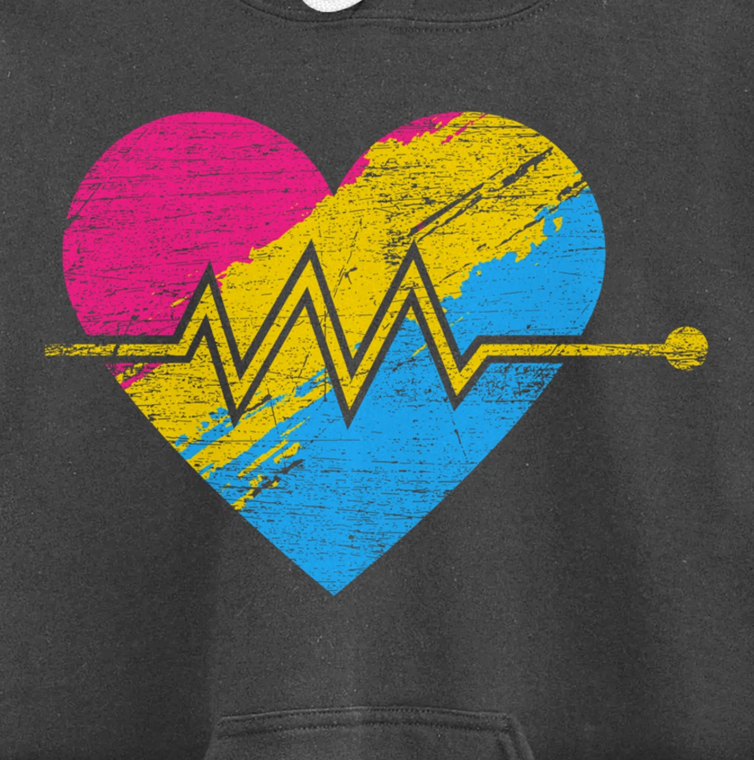Heartbeat Pansexuality Pride Flag LGBTQ Pansexual Pullover Hoodie