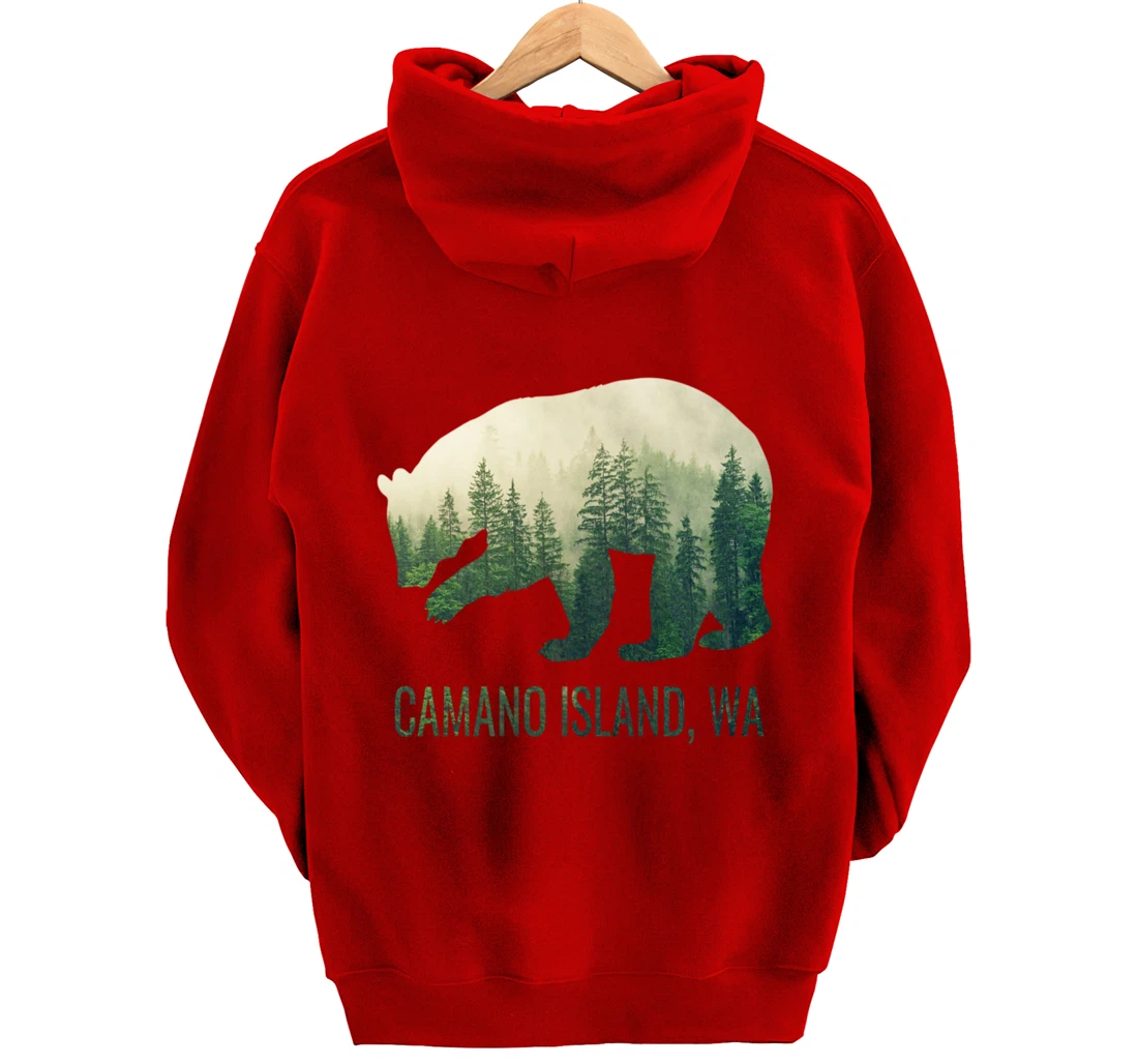 Camano Island Bear PNW Washington Pacific Northwest Gift Pullover Hoodie