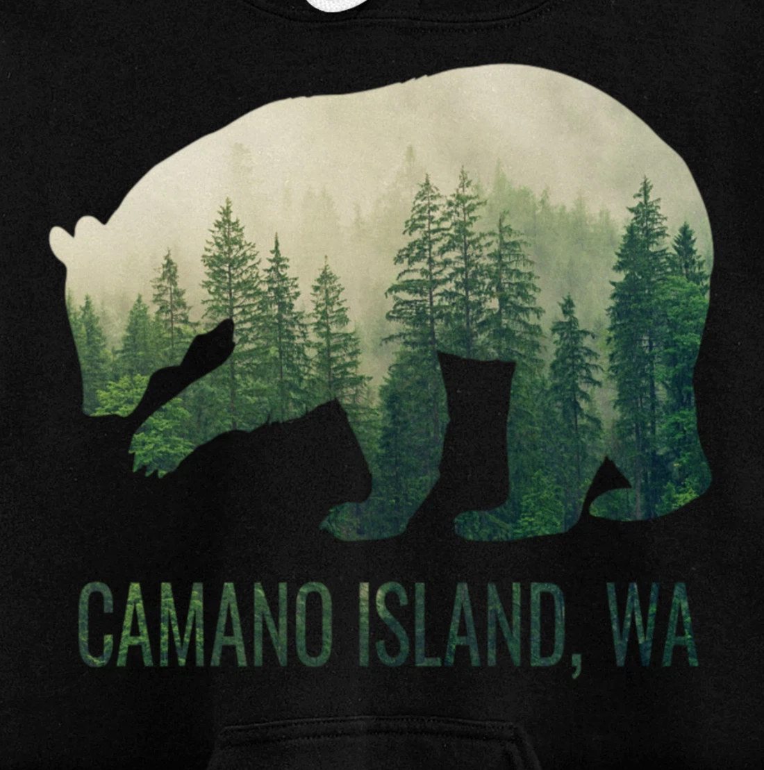 Camano Island Bear PNW Washington Pacific Northwest Gift Pullover Hoodie